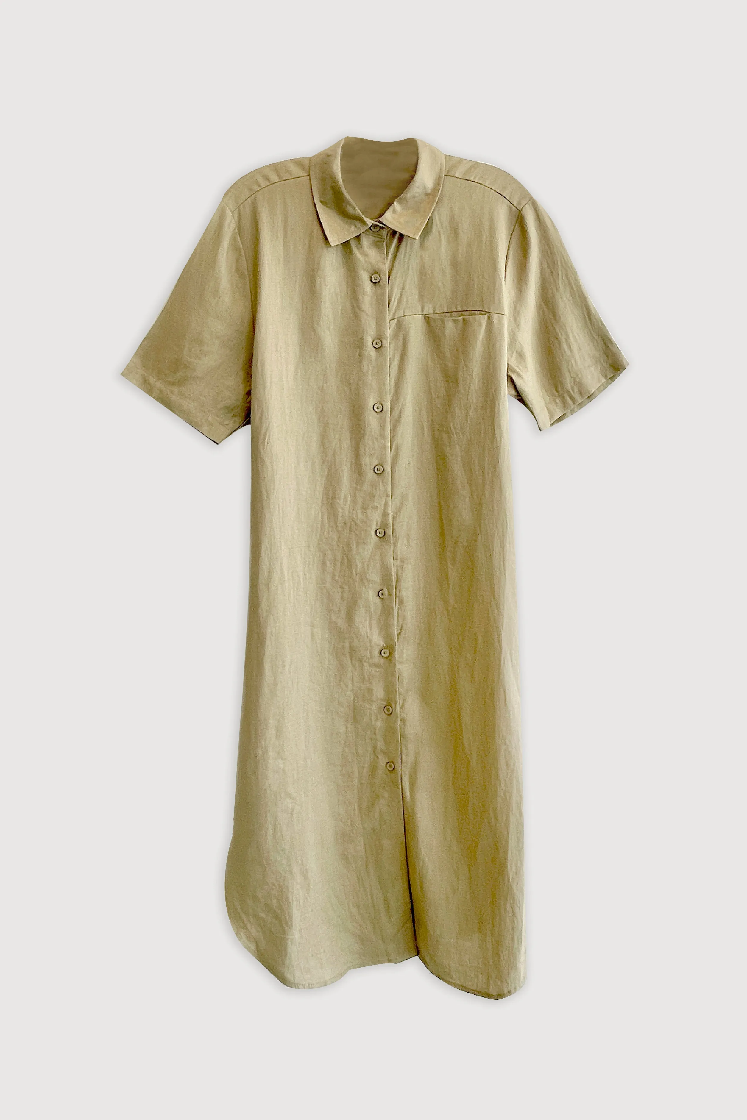 100% LINEN SHIRT DRESS