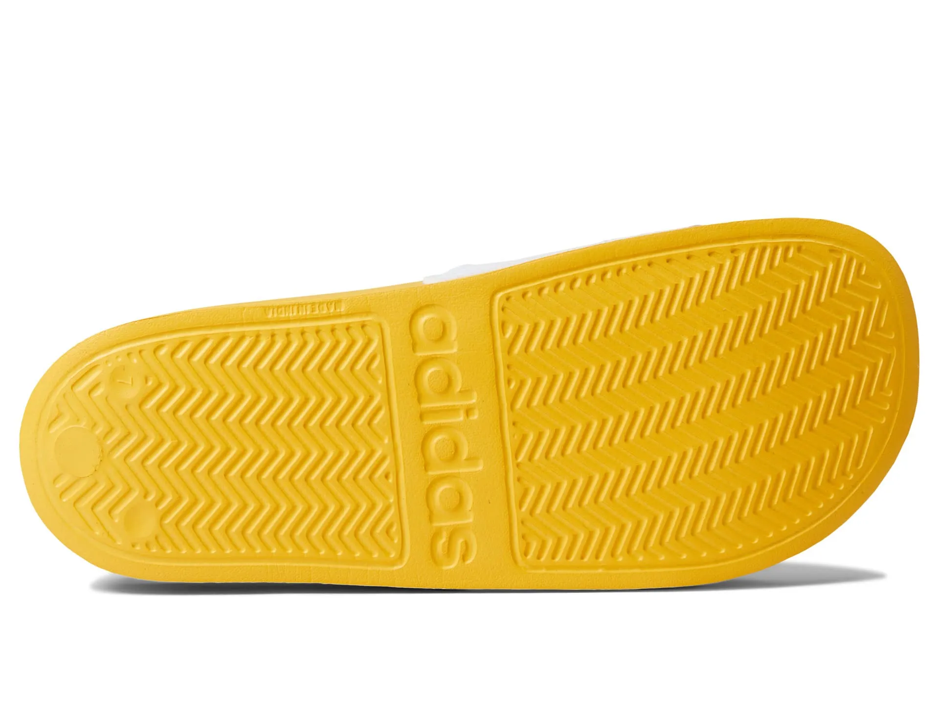 Adidas Adilette slides, yellow/white