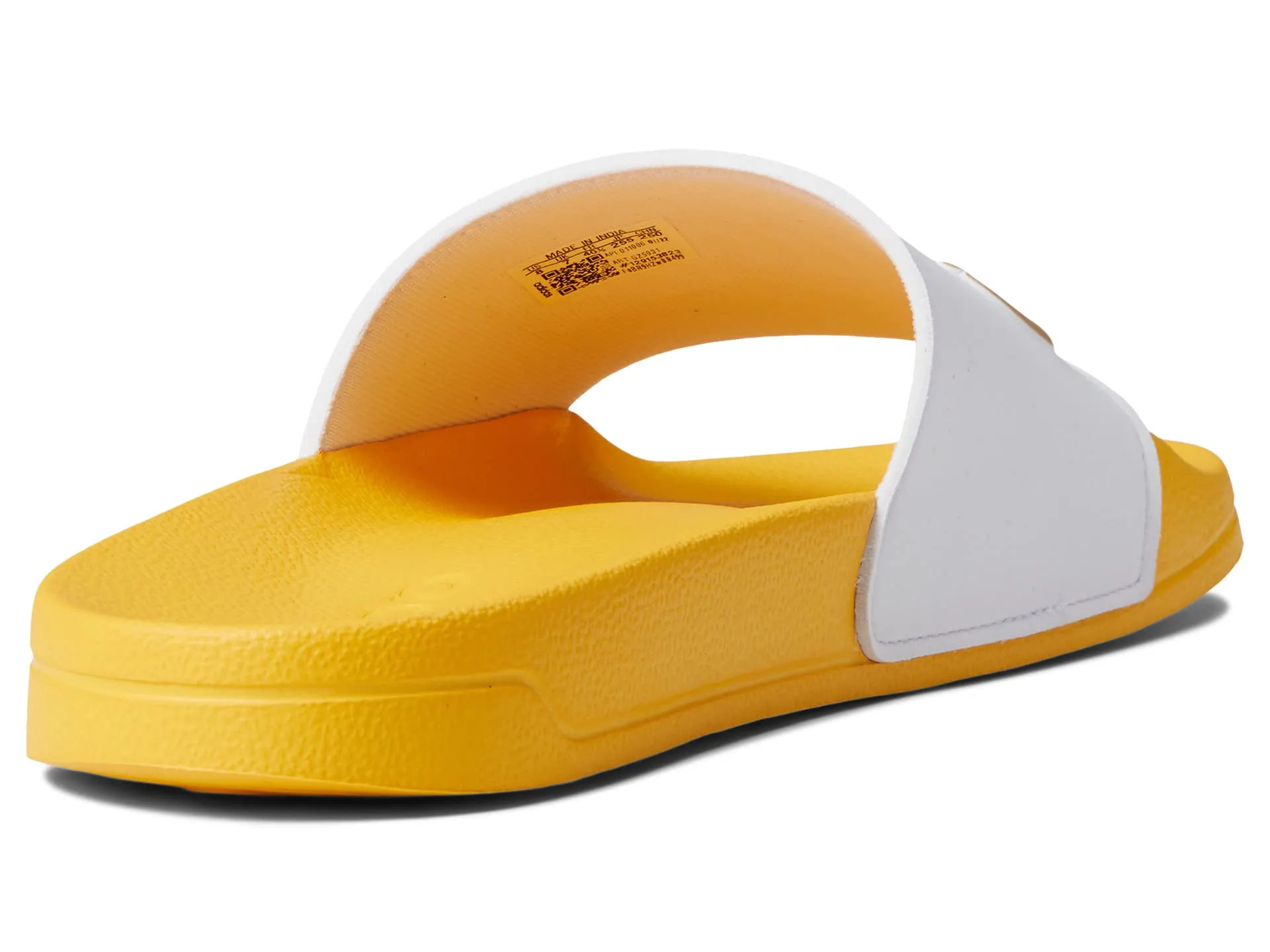 Adidas Adilette slides, yellow/white