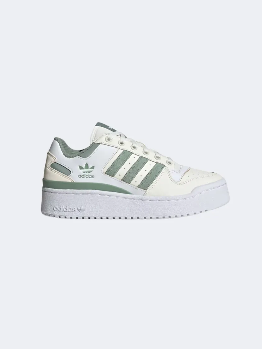 Adidas Forum Bold Stripes Women Original Shoes Off White/ Green