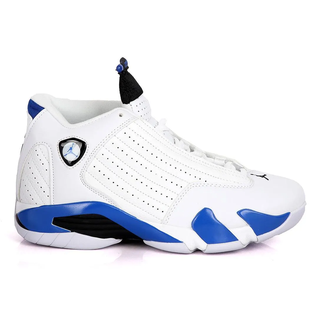 Air Jordan 14 Retro White And Blue Sneakers