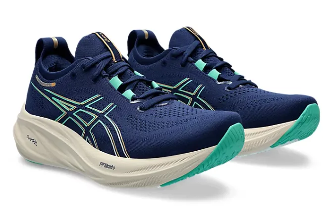 ASICS Gel Nimbus 26 (Blue Expanse/Aurora Green) - Women's