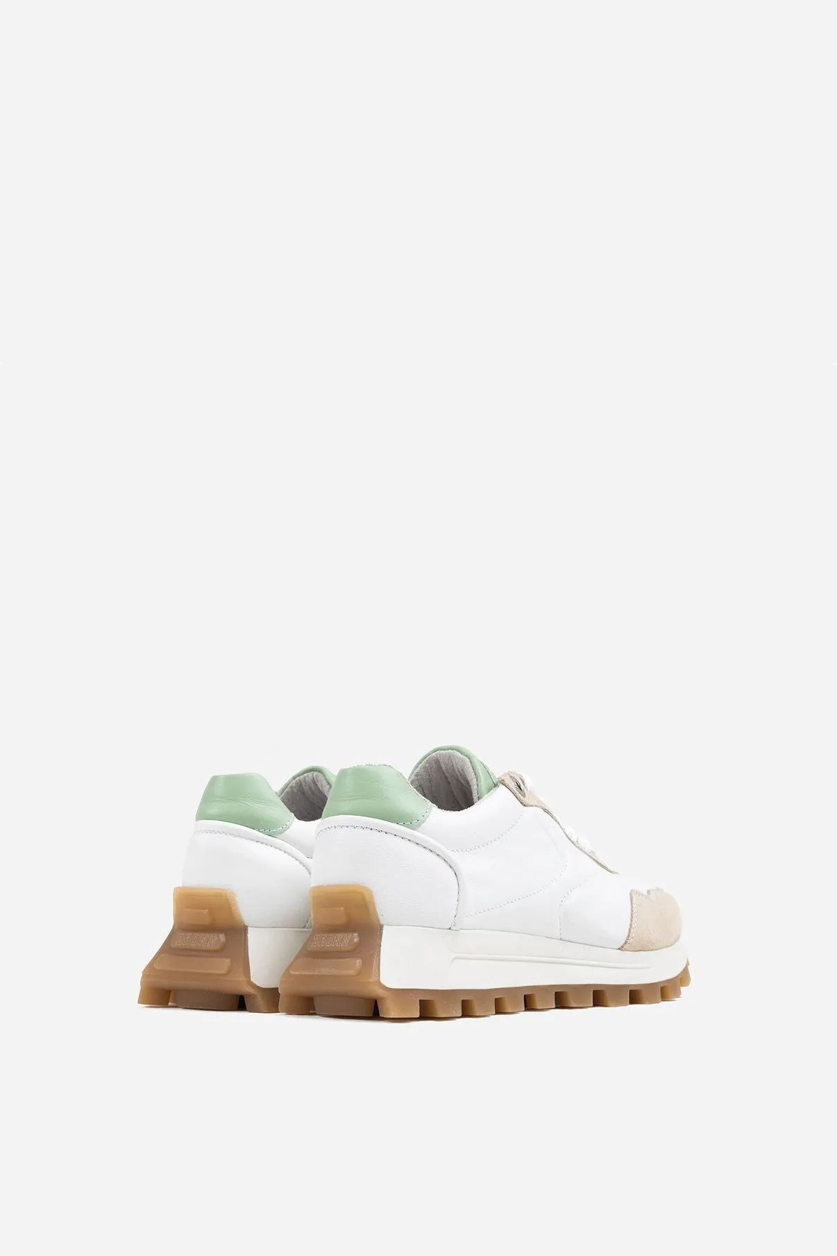 Avery Off White Pastel Green Chunky Sneakers