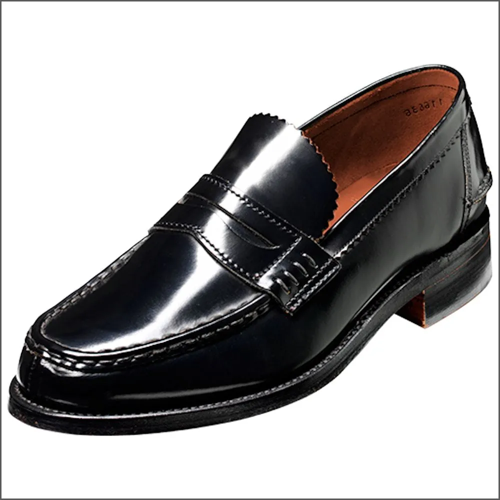 Barker Caruso Black Hi-Shine Penny Loafer--