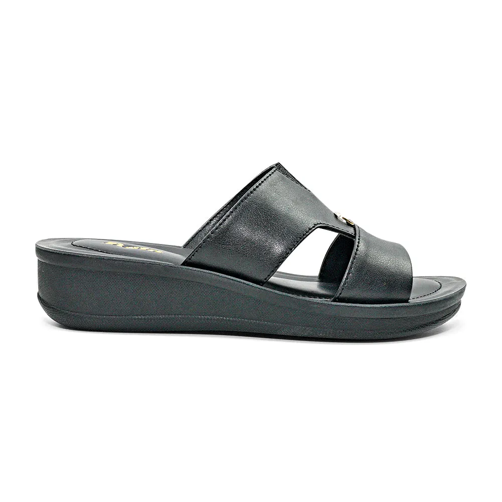 Bata Light & Easy Valentino Black Slide Sandal for Women