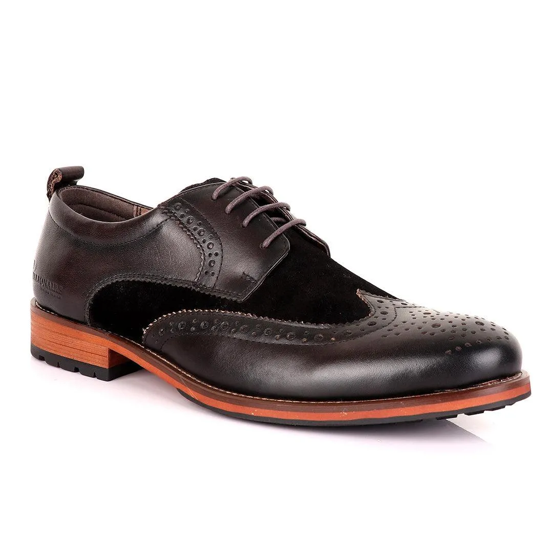 Billionaire Coffee Oxford suede crest Leather Shoe