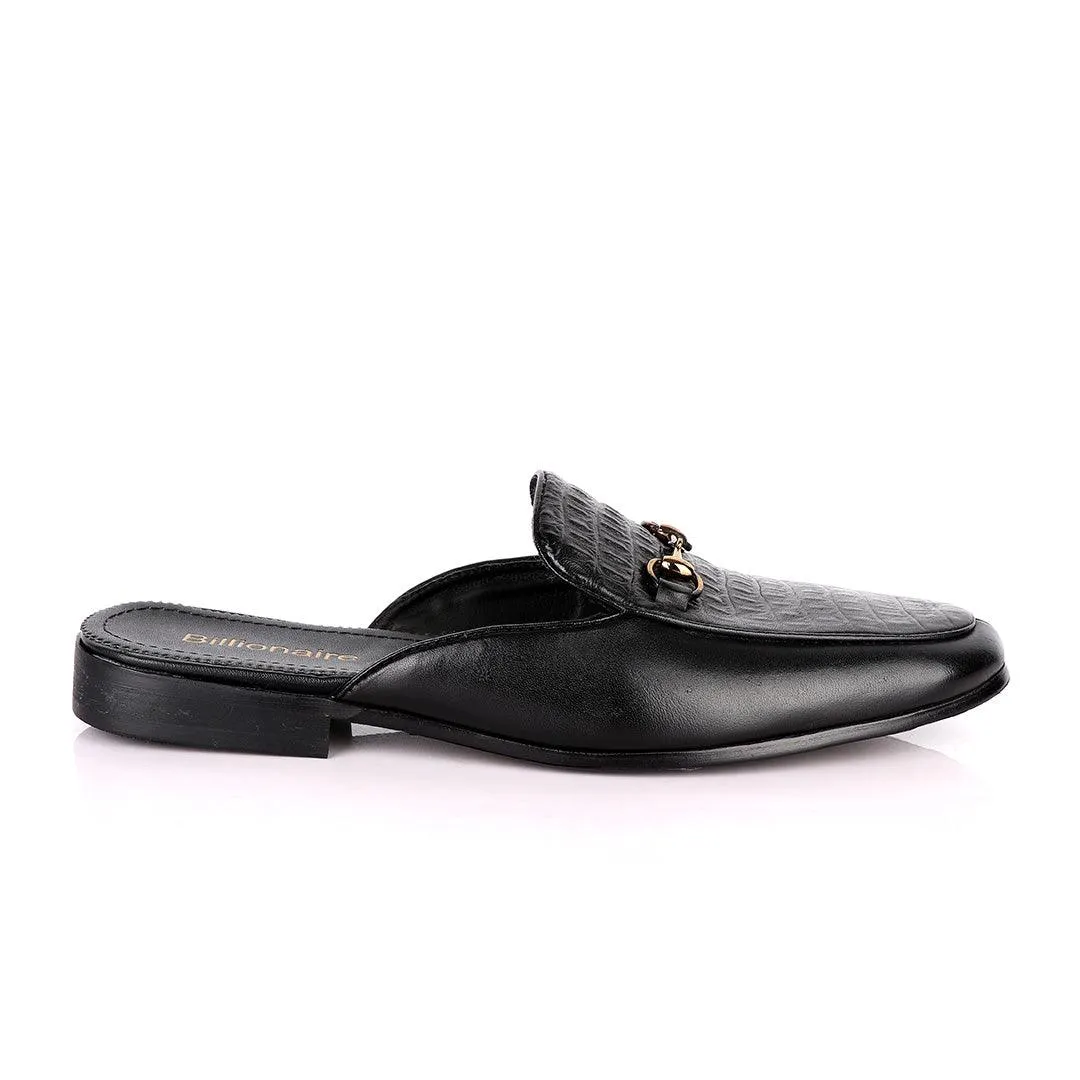 Billionaire Exquisite Chain Head Black Mole Leather Shoe