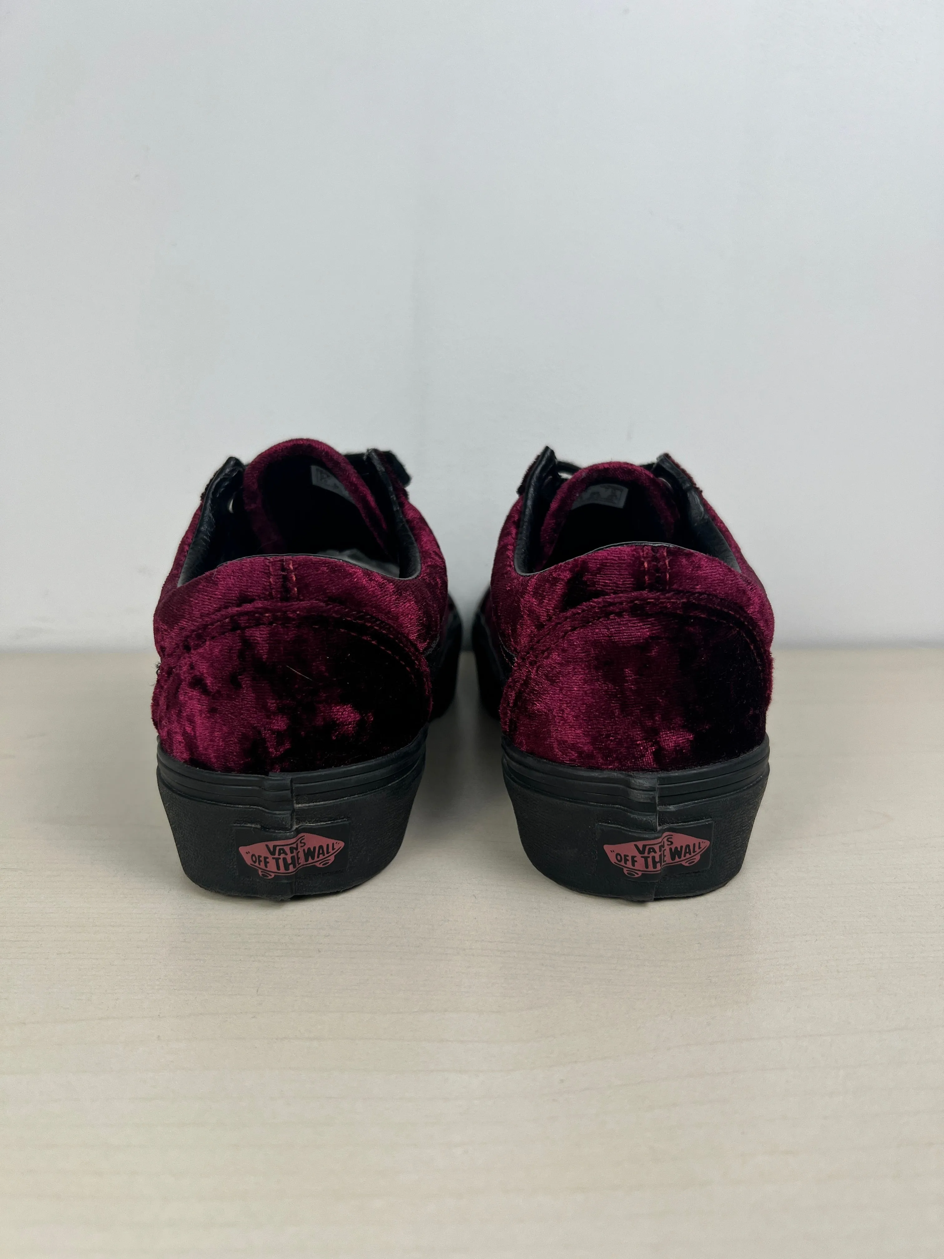 Black & Purple Shoes Heels Platform Vans, Size 7