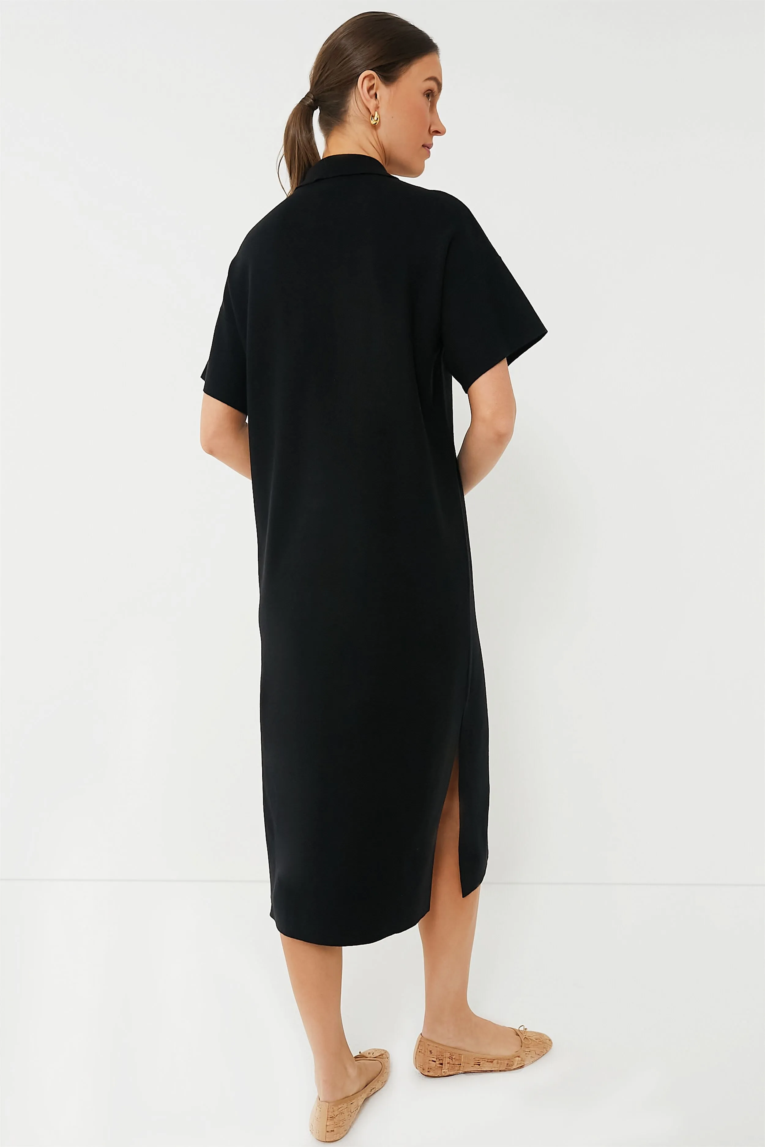 Black Channing Polo Midi Dress