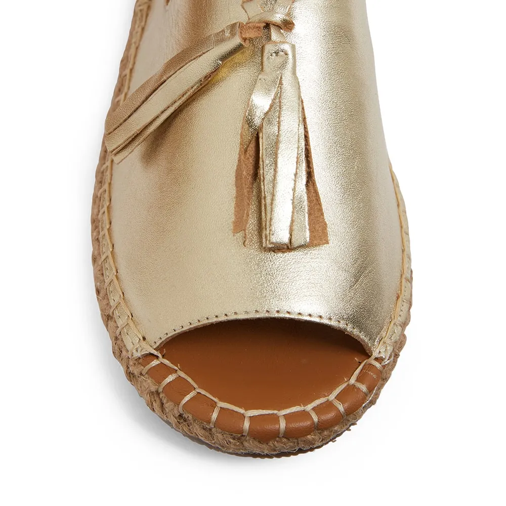 Blink Espadrille in Gold Metallic Leather