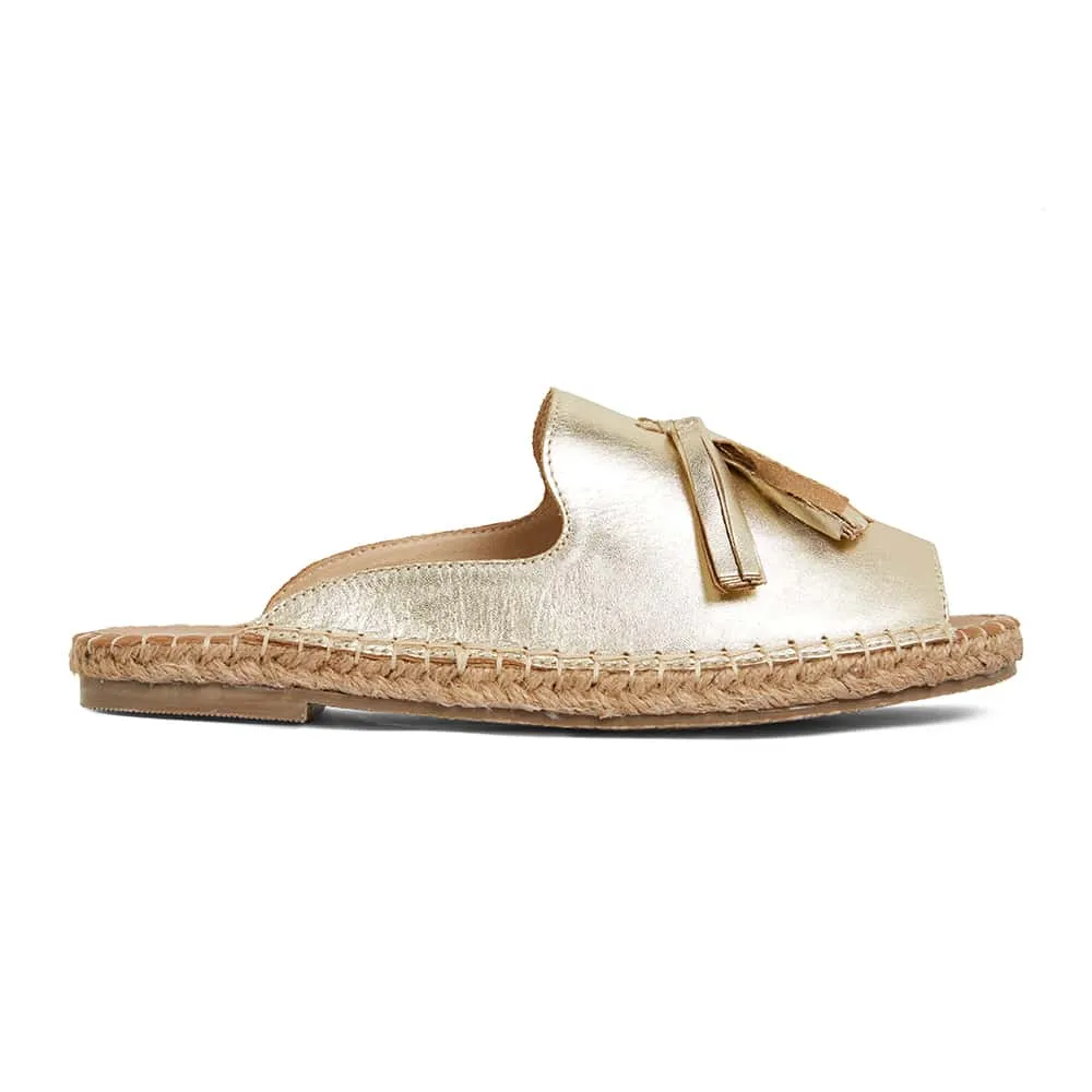 Blink Espadrille in Gold Metallic Leather