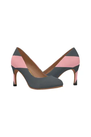 Bold Pink Stripe Women's High Heels