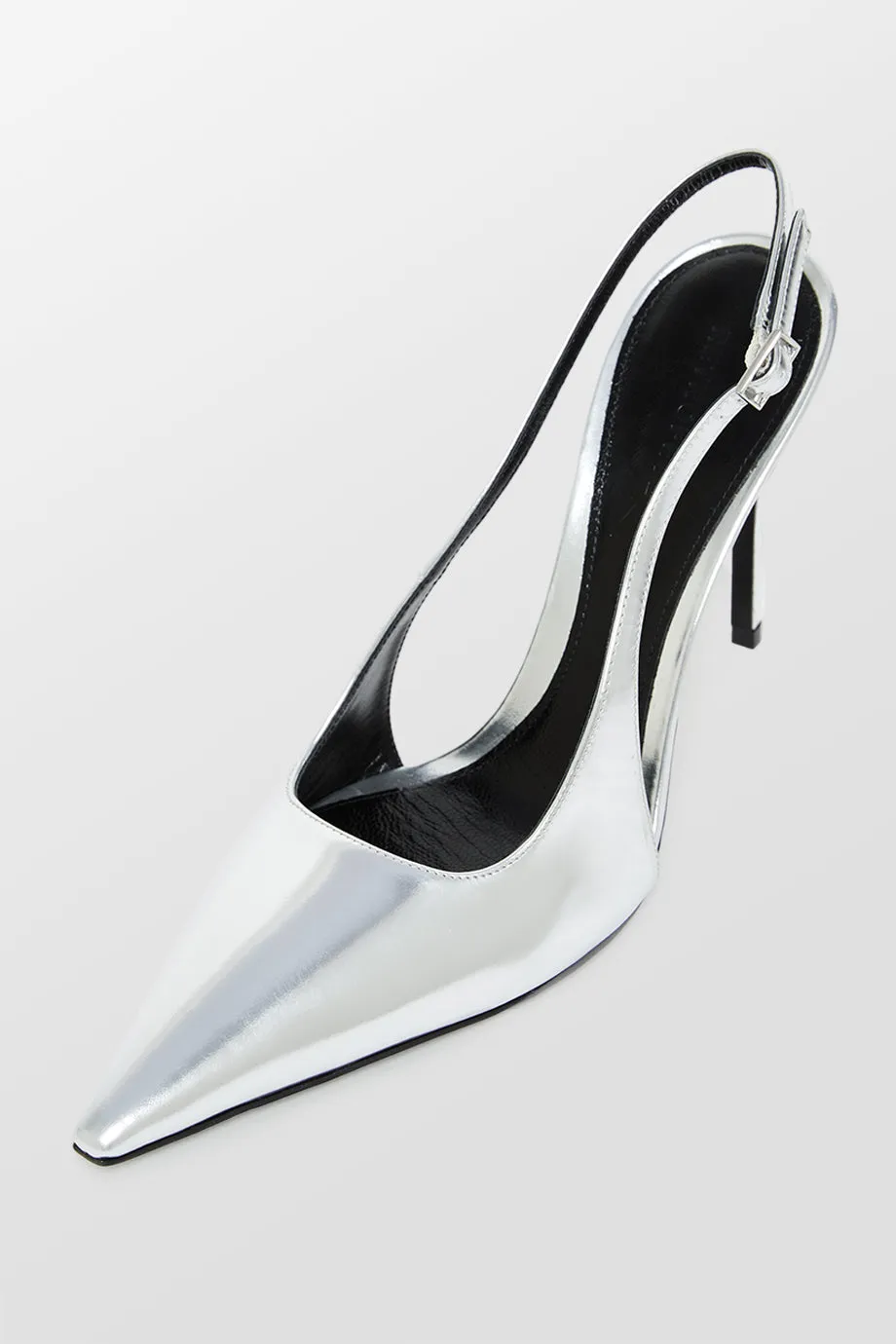 Caroline Metallic Sling Back Pointed Toe Heels