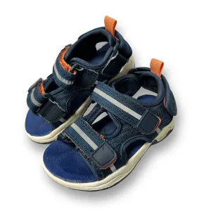 Cat & Jack Toddler Boy Size 5 Blue & Orange Easy-On Sandals