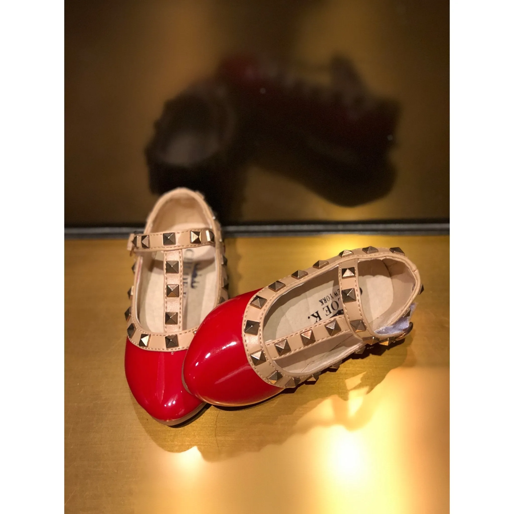 Chloe K Red Studded Shoes