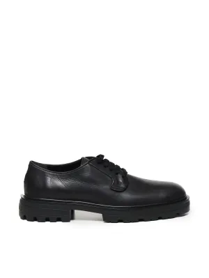 Derby Black Flat Shoes