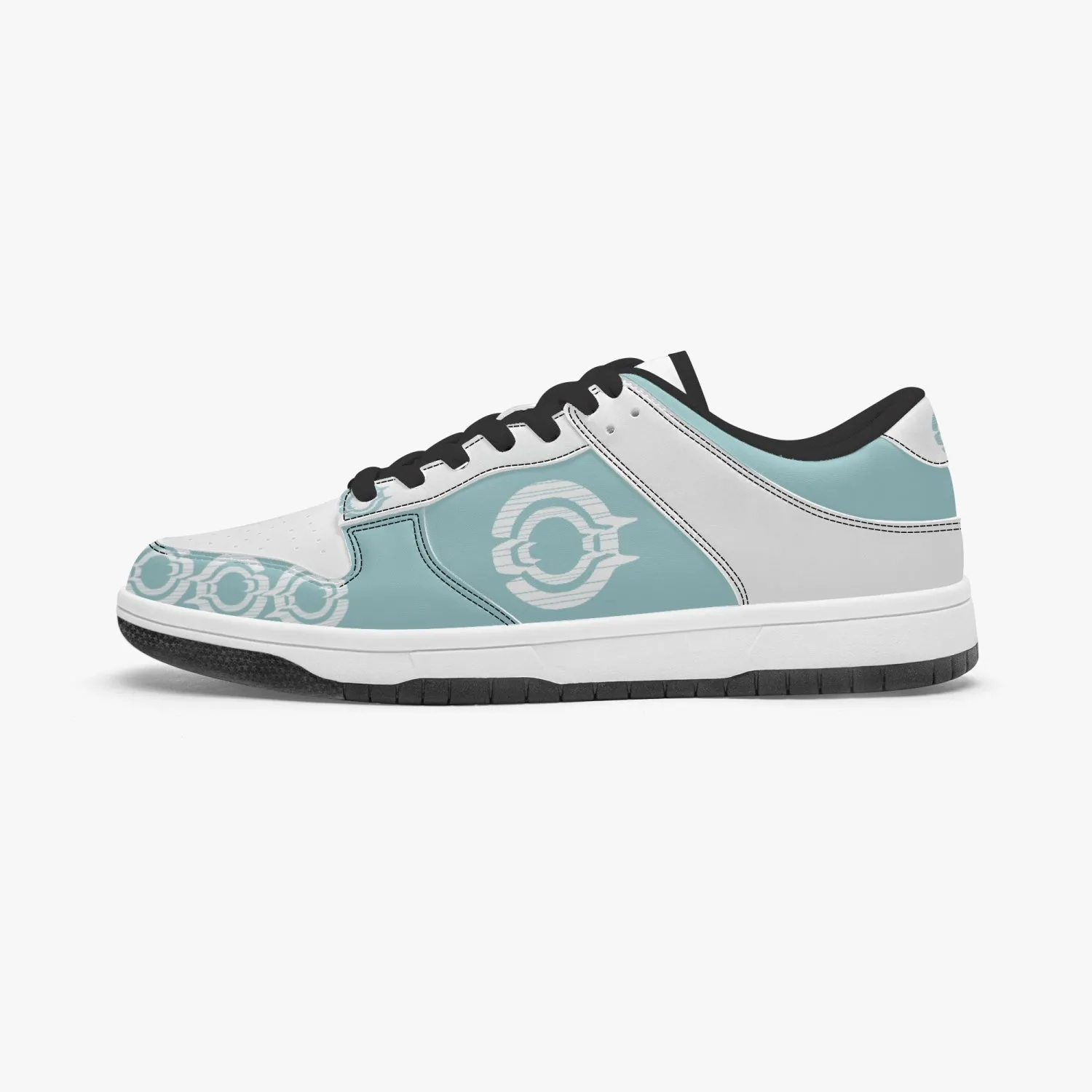 Dunk Stylish Low-Top Leather Sneakers LighBlue-White logo