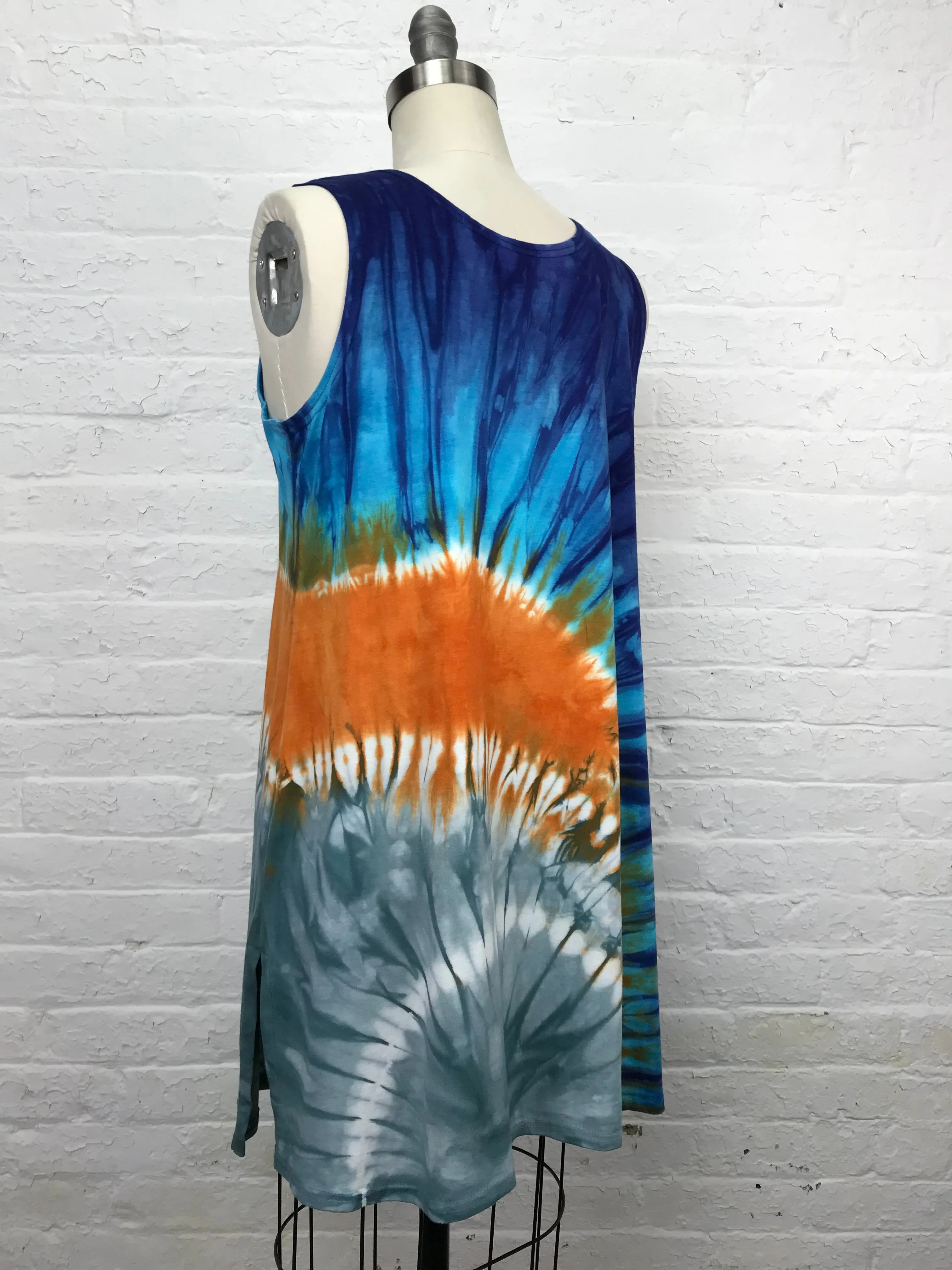 Eileen Mini Tank Tunic in Sunrise Over Clouds - Medium