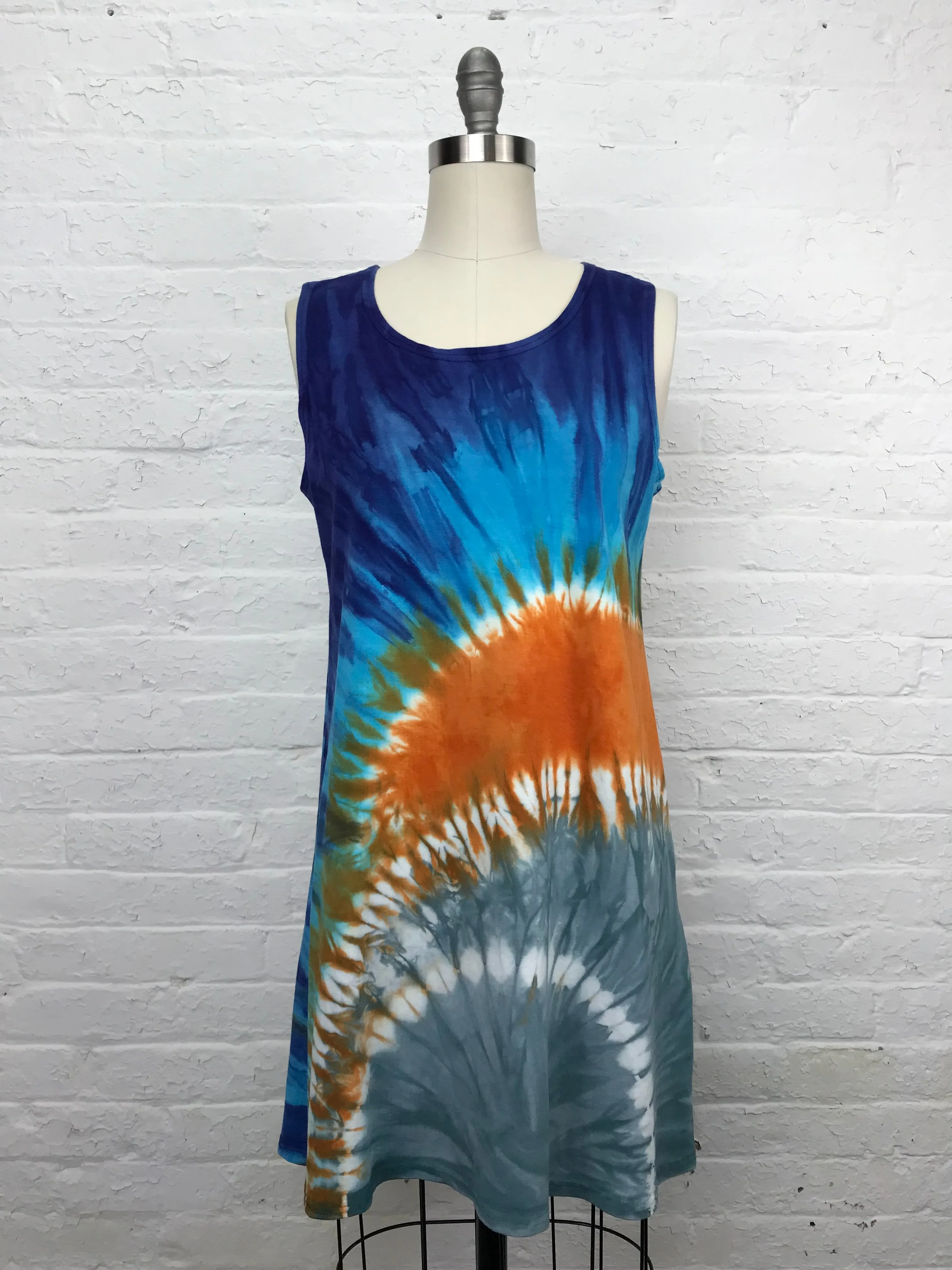 Eileen Mini Tank Tunic in Sunrise Over Clouds - Medium