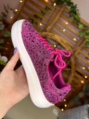 Fuchsia Bedazzle Sneakers