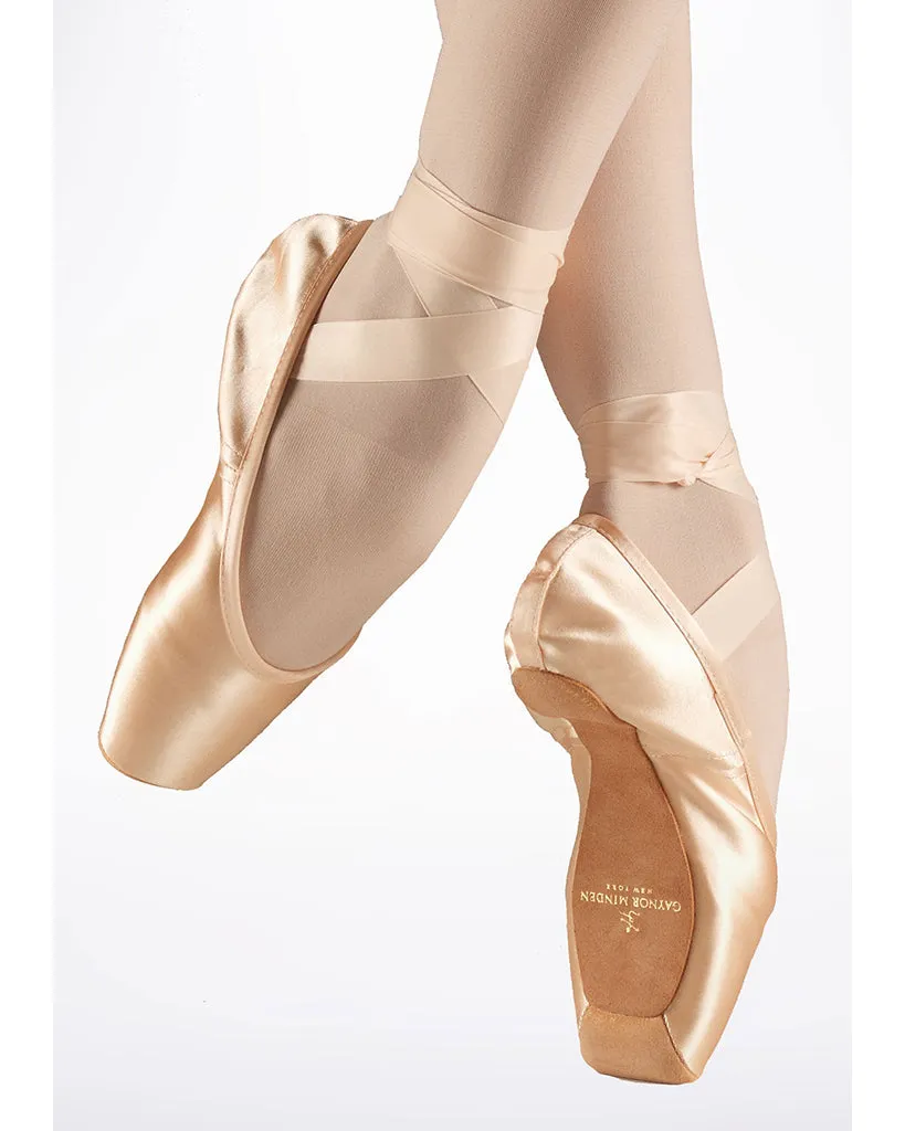 Gaynor Minden Europa Suede Tip Sleek Fit Pointe Shoes - Extra Flex Shank Low Heel Deep Vamp - Womens