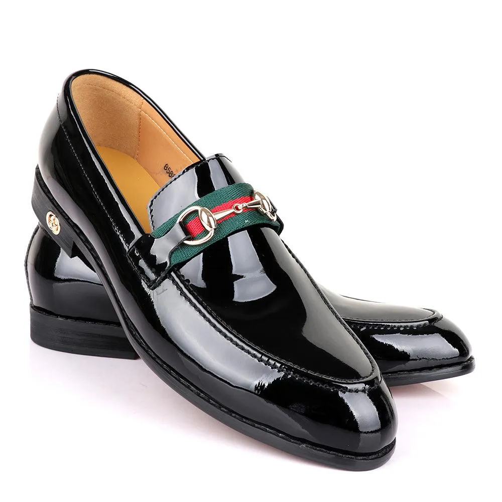 Gc Luxury Chain Black Wetlips Leather Shoe