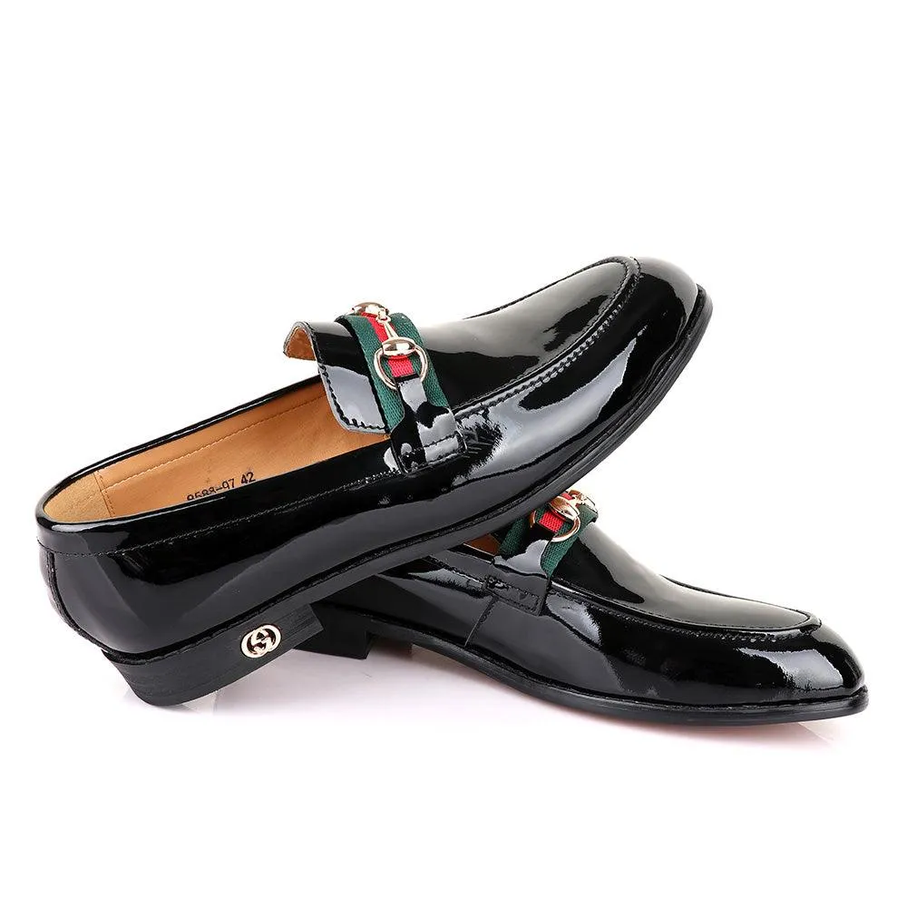 Gc Luxury Chain Black Wetlips Leather Shoe