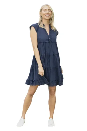 Gwen Tier Dress Navy