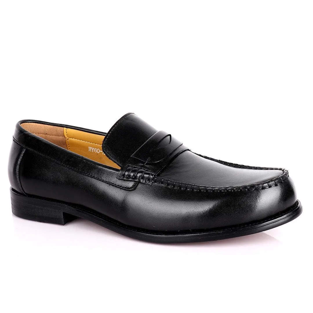 JM Weston Plain Designed Leather -Black