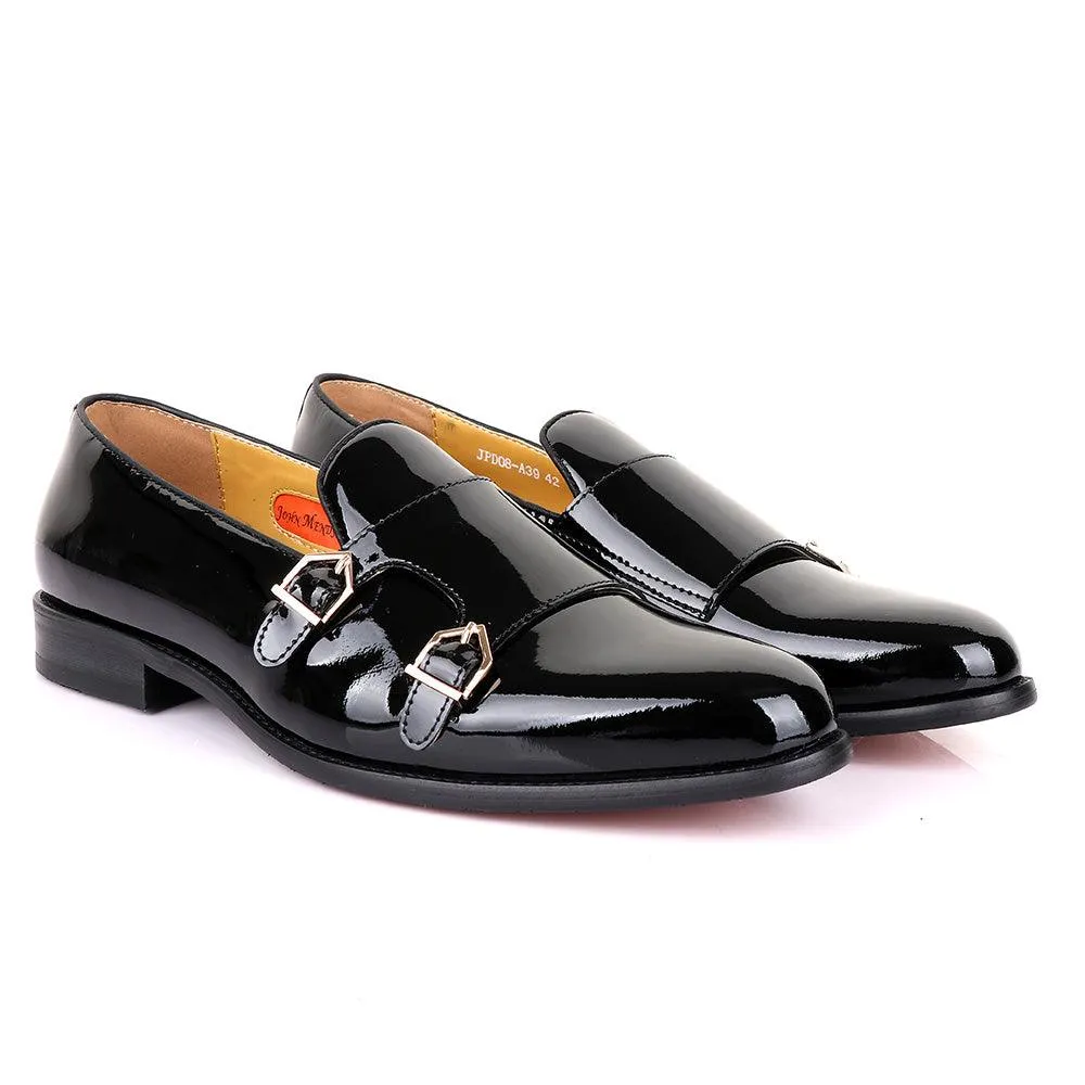 John Mendson Wetlips Monk Strap Black Shoe