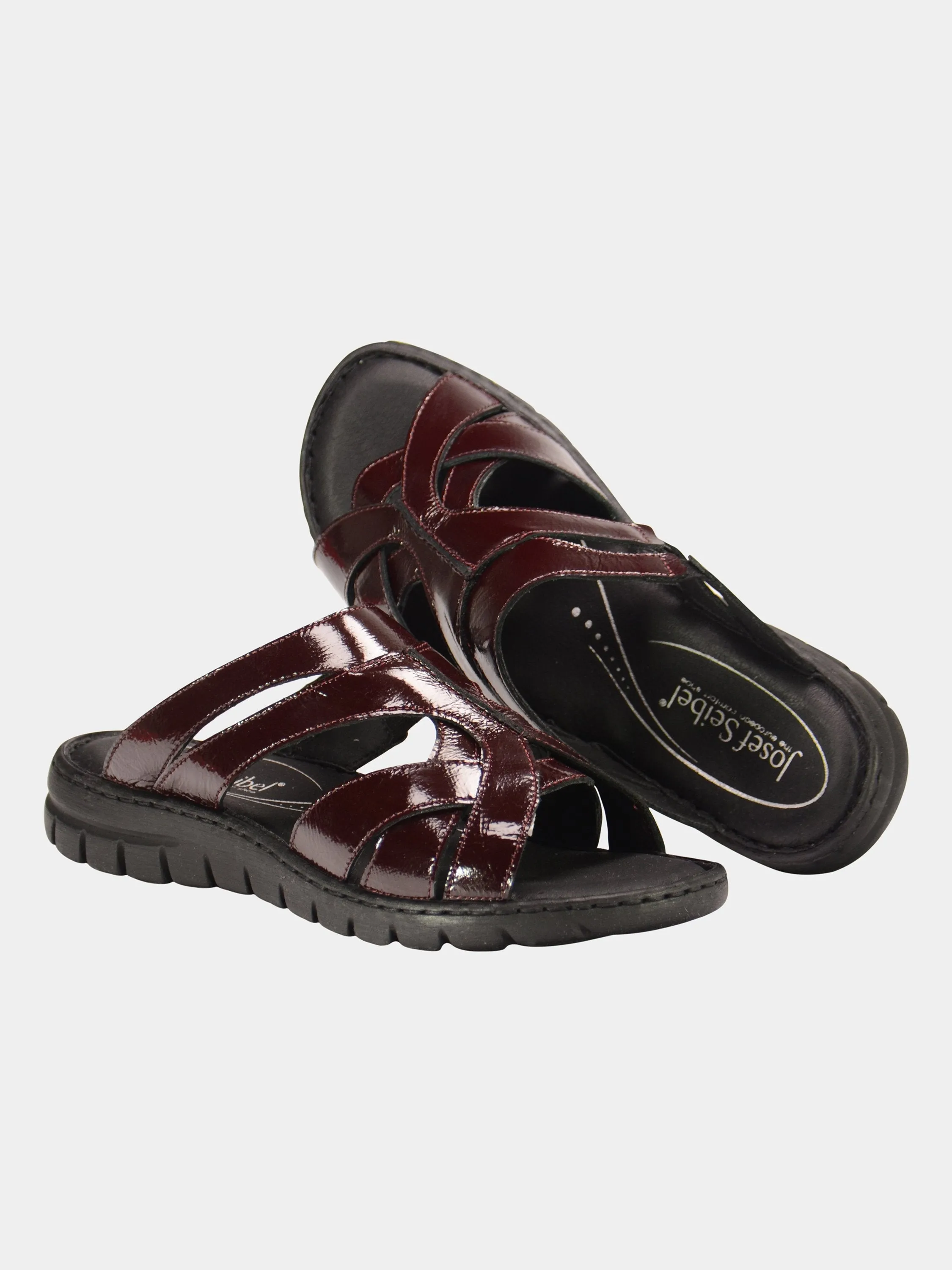 Josef Seibel Women's Patent Leather Slider Sandals