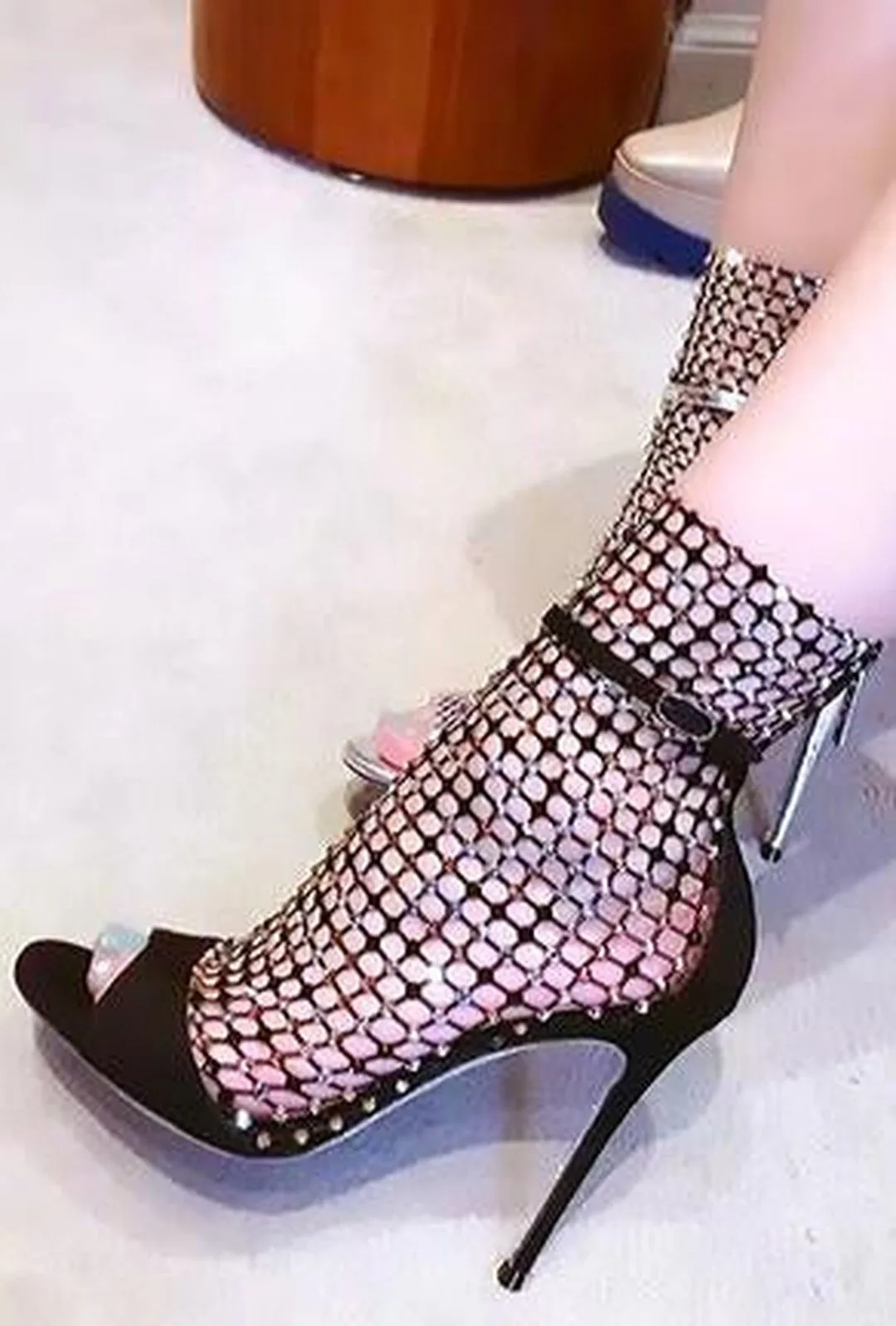 KRYSTAL - SPARKLING MESH HEELS