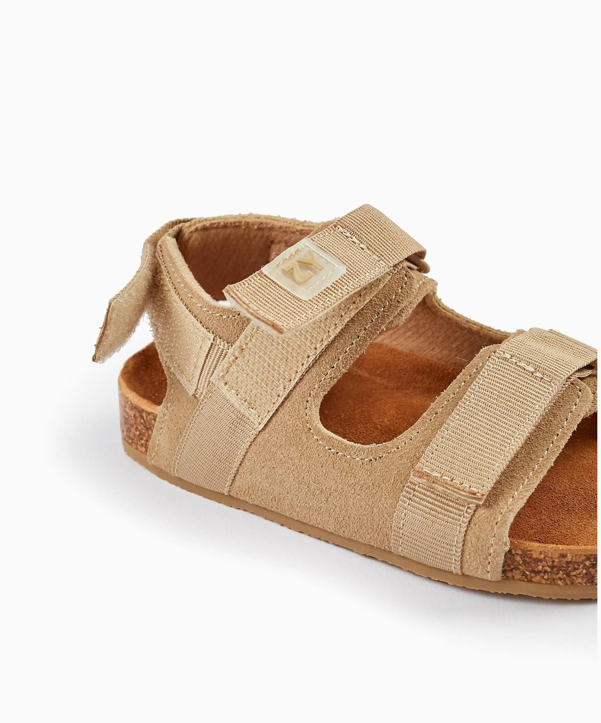 Leather Sandals for Baby Boys, Beige