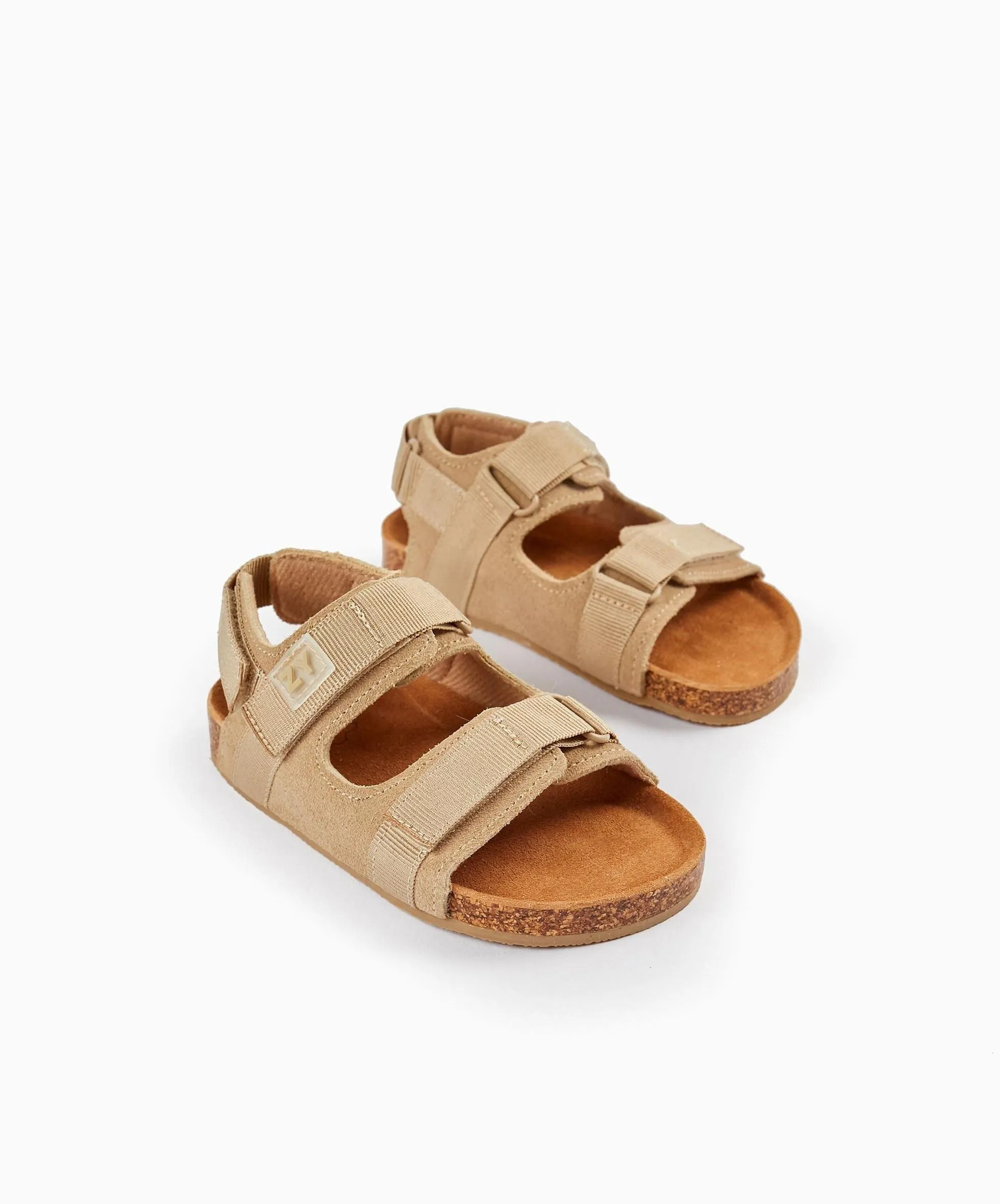 Leather Sandals for Baby Boys, Beige