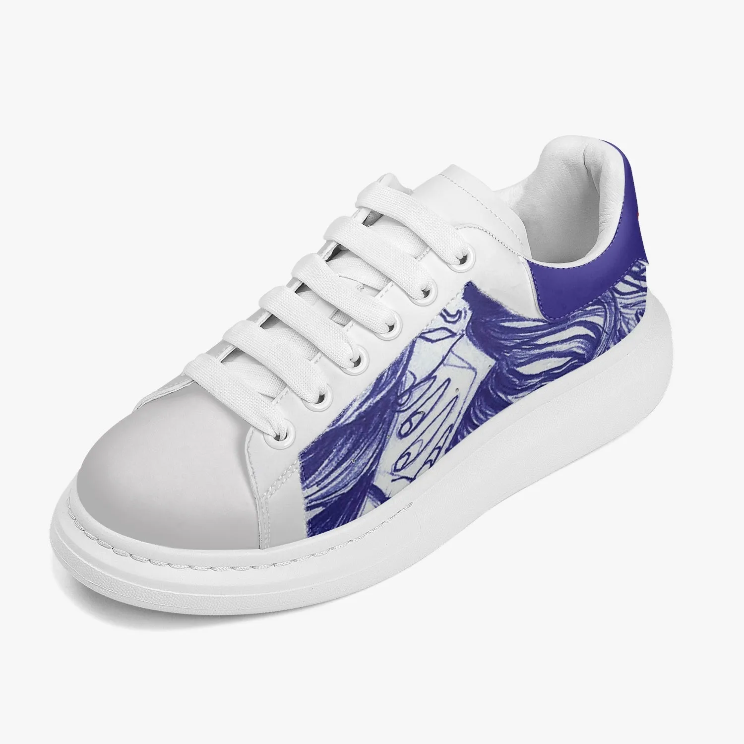 Lifestyle Low-Top Leather Sneakers Blue Lady