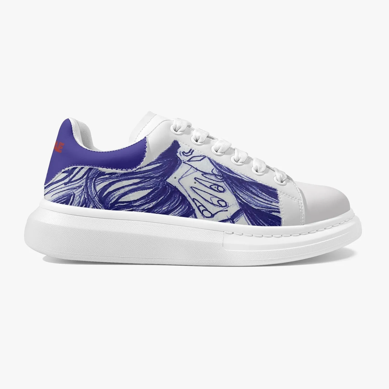 Lifestyle Low-Top Leather Sneakers Blue Lady