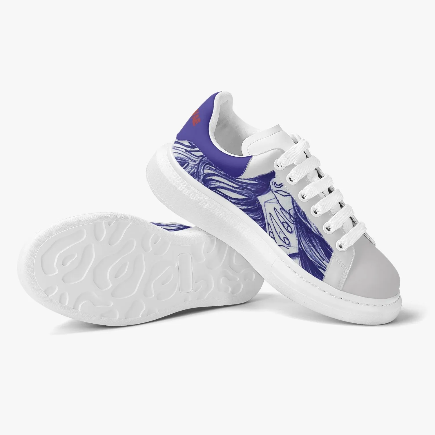 Lifestyle Low-Top Leather Sneakers Blue Lady