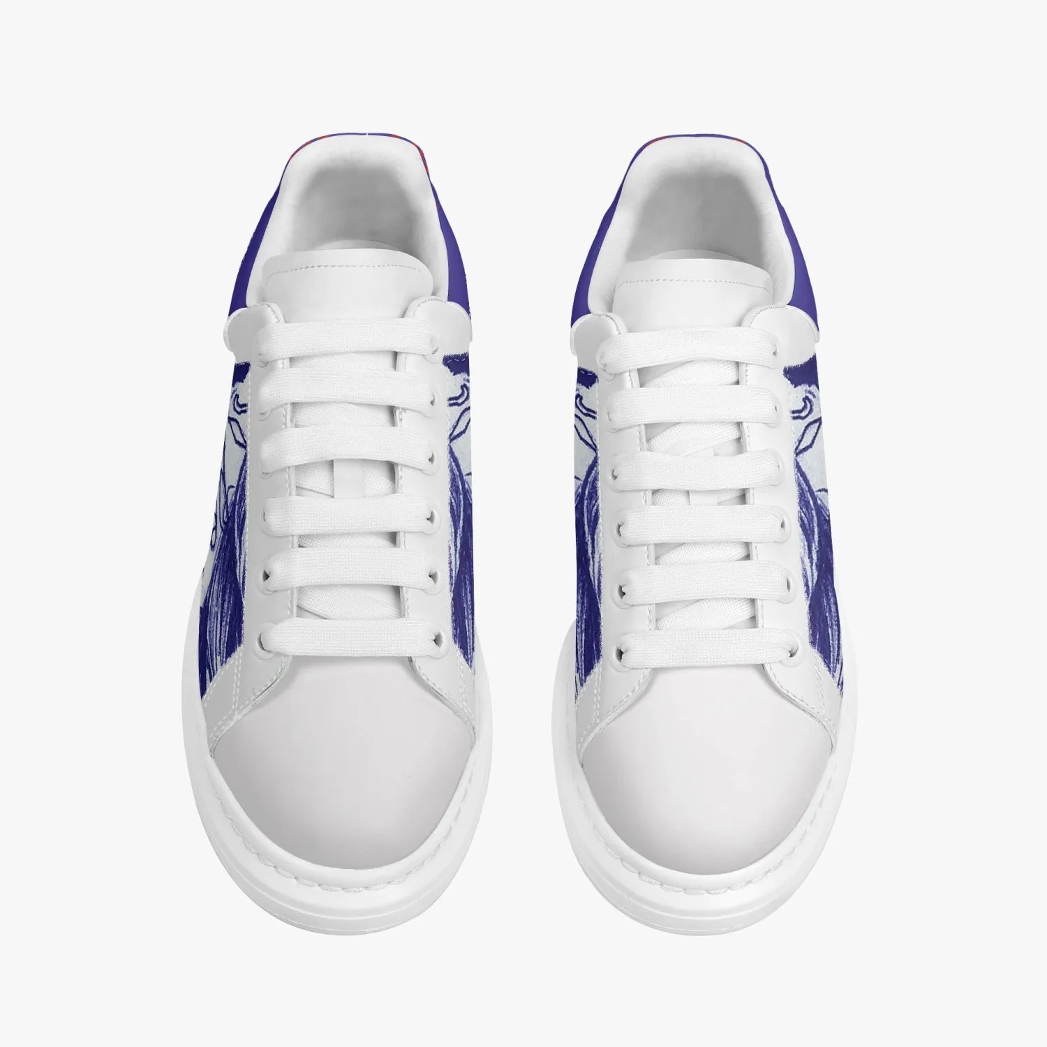 Lifestyle Low-Top Leather Sneakers Blue Lady