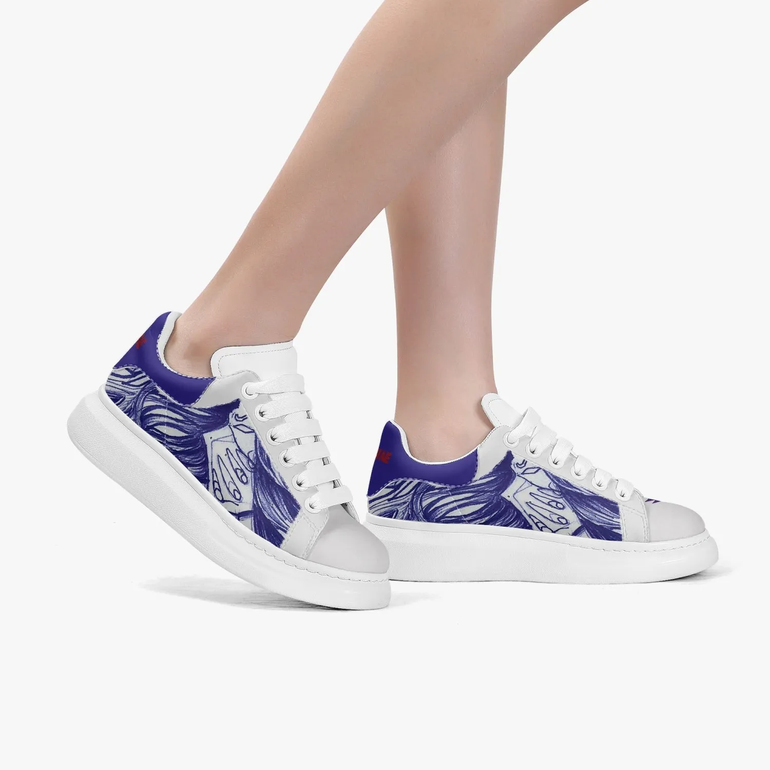 Lifestyle Low-Top Leather Sneakers Blue Lady