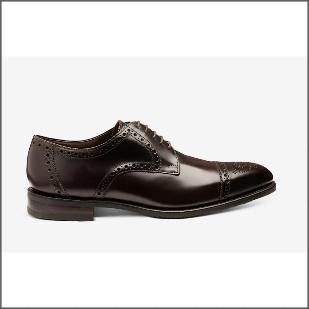 Loake Eldon Dark Brown Leather Premium Semi-Brogue--