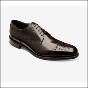 Loake Eldon Dark Brown Leather Premium Semi-Brogue--