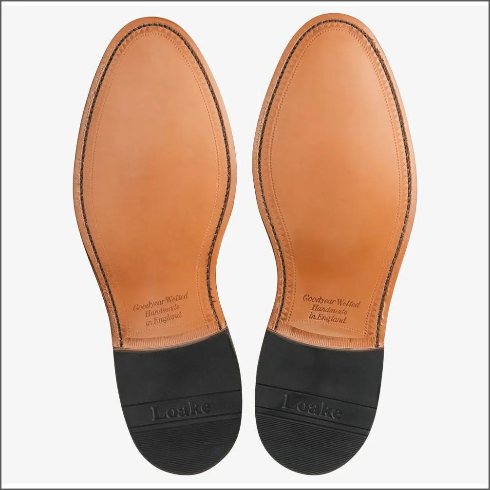 Loake Imperial Black Leather Penny Loafer--