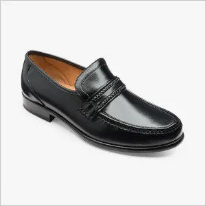 Loake Rome Black Nappa Leather Moccasin--