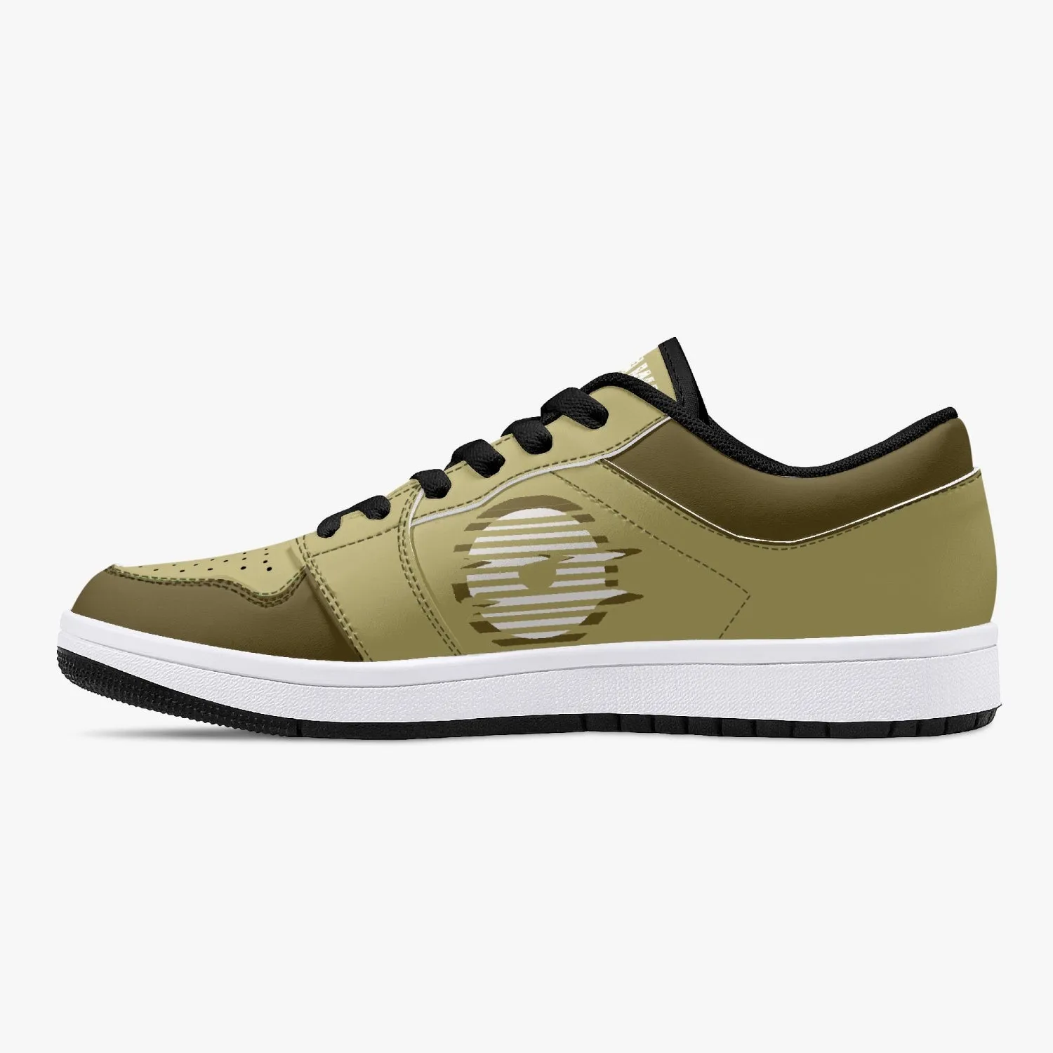 Low-Top Leather Sneakers - Gold