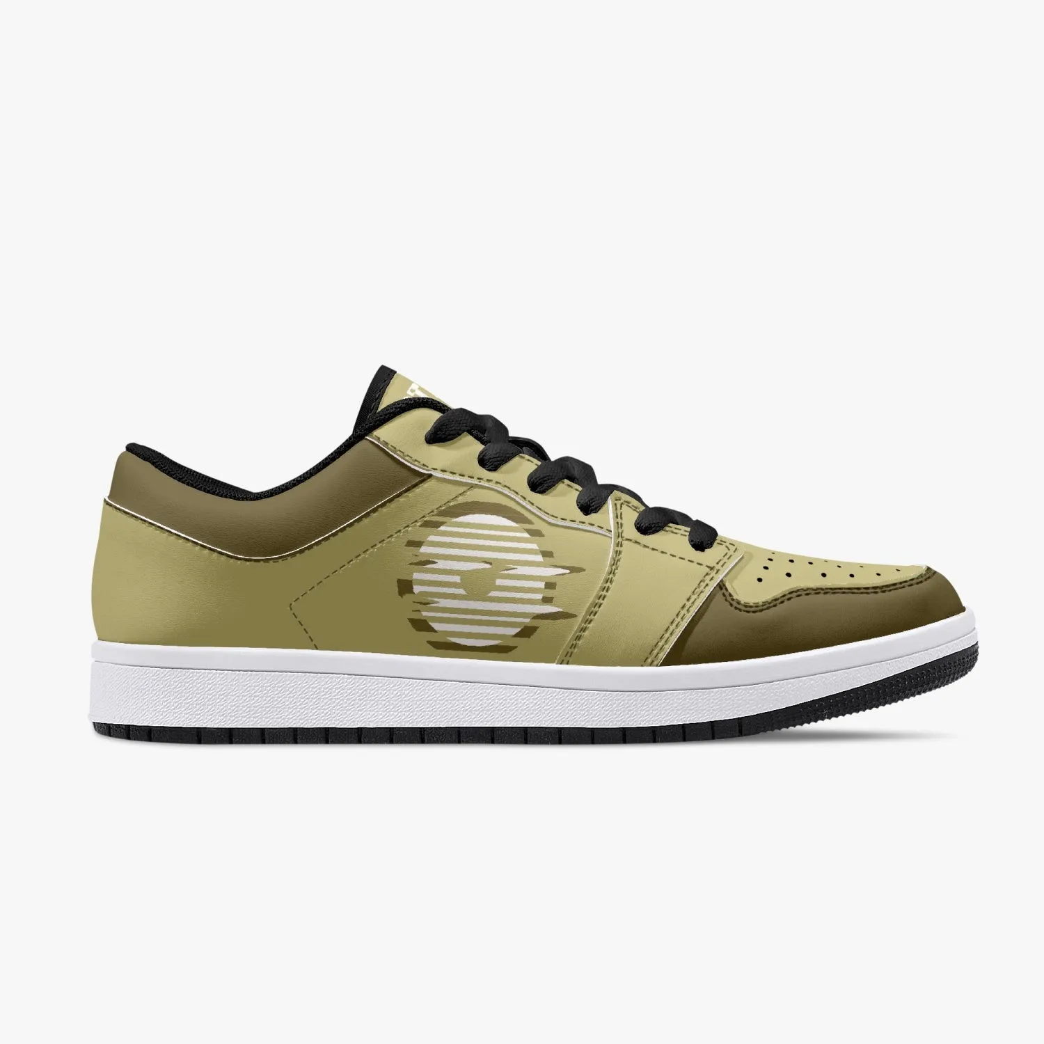 Low-Top Leather Sneakers - Gold