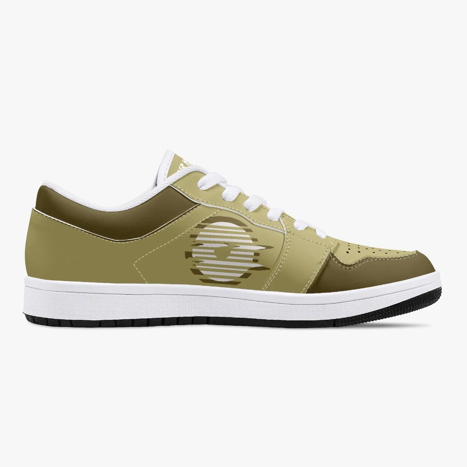 Low-Top Leather Sneakers - Gold