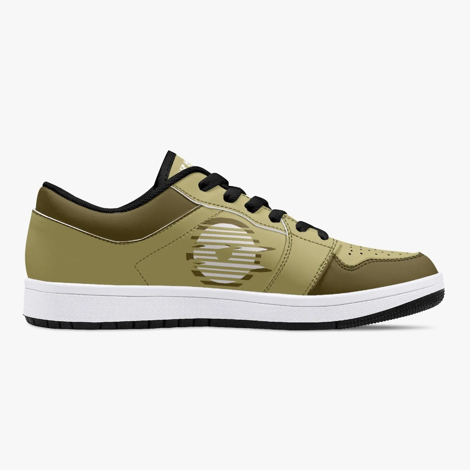 Low-Top Leather Sneakers - Gold