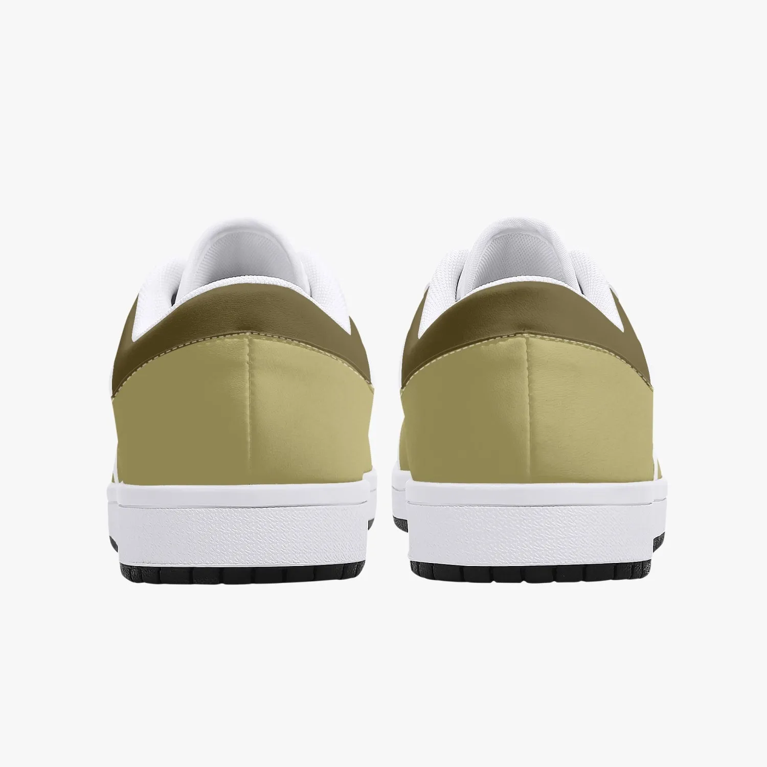 Low-Top Leather Sneakers - Gold