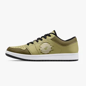 Low-Top Leather Sneakers - Gold