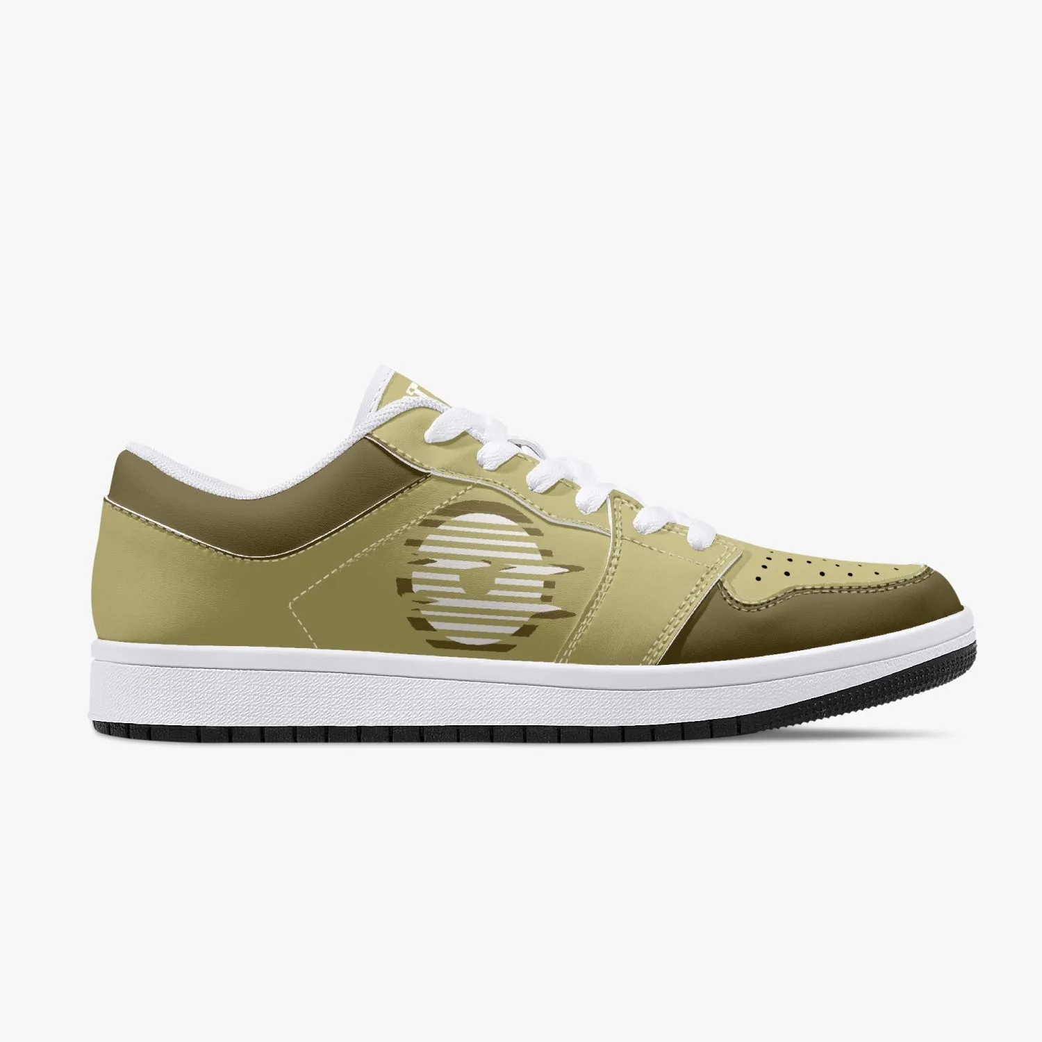 Low-Top Leather Sneakers - Gold